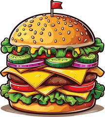 Burger hamburger cheeseburger vector