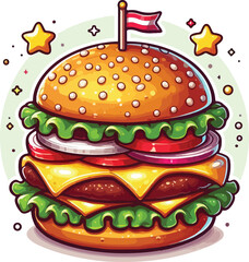 Burger hamburger cheeseburger vector