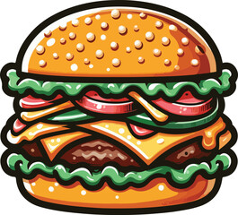 Burger hamburger cheeseburger vector