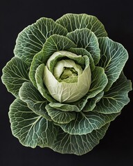 Fototapeta premium Fresh green cabbage with layered leaves isolated on white