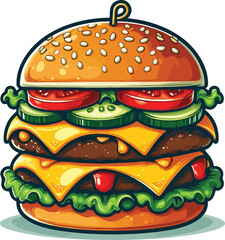 Burger hamburger cheeseburger vector