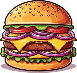 Burger hamburger cheeseburger vector