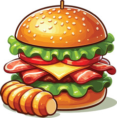 Burger hamburger cheeseburger vector
