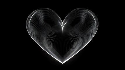 single line forming a geometric heart shape, simple and elegant