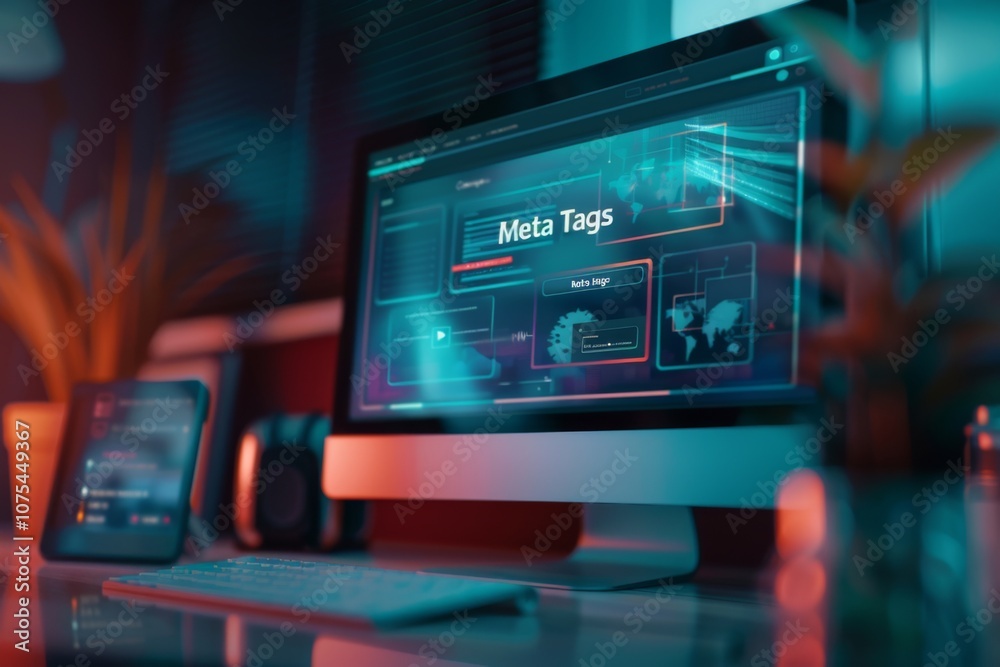 Wall mural meta tags with examples in pop up window on a webpage