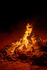 Brewing Arabic Coffee on Campfire