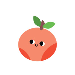 Cute red apple vector. Apple icon isolated on white. Trendy abstract minimal style.