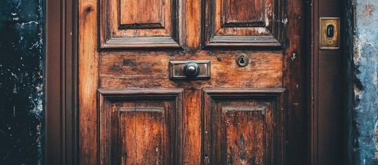Close up view of weathered old doors nestled in charming historical streets showcasing architectural heritage