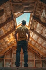 Fototapeta premium Sustainable Home Design: Eco-Friendly Roof Insulation Benefits