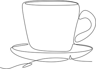 Continuous line drawing of a cup.