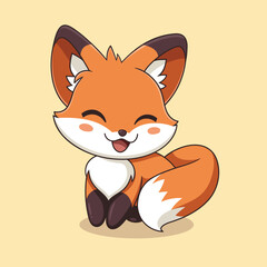 A smiling adorable playful fox