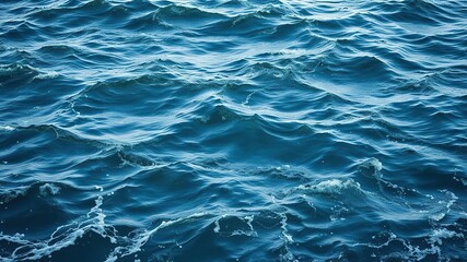 Obraz premium Turbulent water surface with ripples and waves, serene, unclear reflection, natural