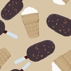seamless pattern with ice cream