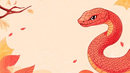 Obraz premium china happy new year traditional chinese snake on red background , happy new year 2025 , year of snake , background banner with copy space for text, Chinese zodiac symbol, Lunar new year concept.