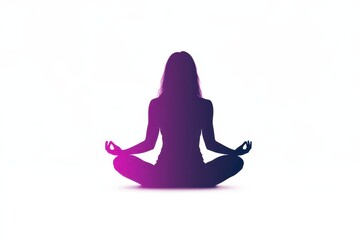 a woman in yoga pose on a white background