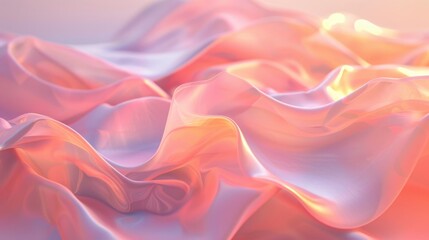 Obraz premium Shimmering Satin Abstract: A close-up shot of luxurious satin fabric draped in a flowing, abstract design, bathed in warm, ethereal light. The soft.