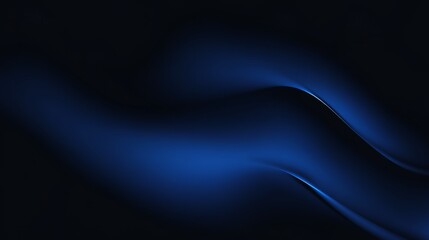 Obraz premium Explore a stunning abstract artwork featuring smooth blue waves flowing against a deep black backdrop, embodying a modern cosmic aesthetic that captivates the viewers imagination