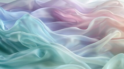 Fototapeta premium Pastel Dream: Soft, flowing silk fabric in a dreamy pastel color palette. The image evokes a sense of serenity and luxury.