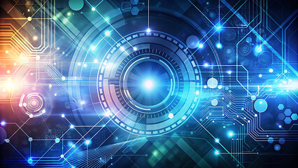 Obraz premium Modern Technology Abstract Background with Futuristic Digital Data Elements, Circuit Connections, and Innovative Graphics for Presentations, Web Design, Branding, and High-Tech Content Creation