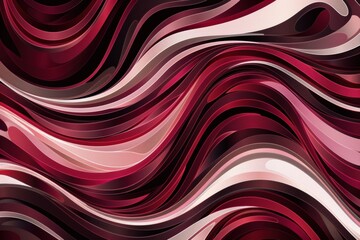 Abstract Wavy Pattern in Crimson, Burgundy, and White Hues