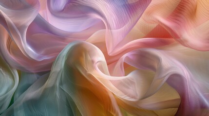 Obraz premium Pastel Dream: Draped fabric in soft pastel shades, creating a dreamy and ethereal mood. Perfect for designs that evoke tranquility and serenity.