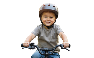 Kid Riding On Cycle Isolated on white transaprent background, Kid On Cycle PNG 
