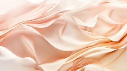 Fototapeta premium Peach Silk Drape: Soft, flowing, and luxurious, this image of a peach-colored silk fabric evokes a sense of elegance and grace. The gentle folds and subtle sheen create a visual symphony of textures.