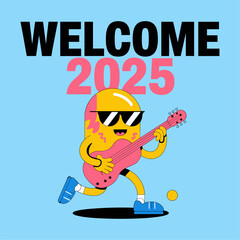 Welcome 2025 New Year t-shirt vector design