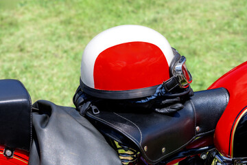 Vintage motorcycle helmet