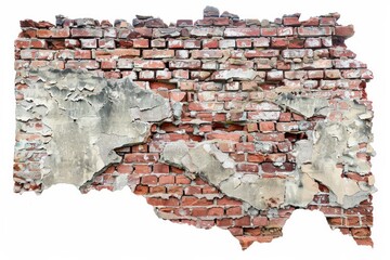 Empty Old Brick Wall Texture. Painted Distressed Wall Surface. Grungy Wide Brickwall. Neural network ai generated art