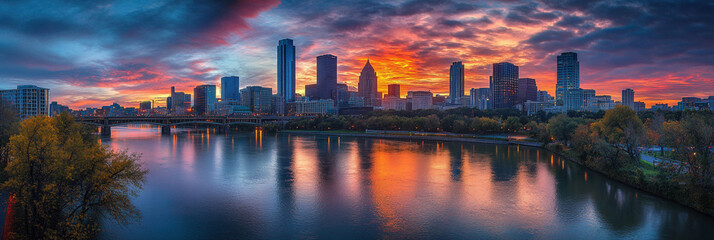 Obraz premium sunset over the city