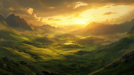 sunset in the mountains