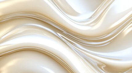 Fototapeta premium Beige Cream Texture with Smooth Swirling Pattern. Skincare and Cosmetic Product Background for Design and Print