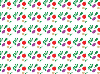 a pattern of cherries and pomegranates.