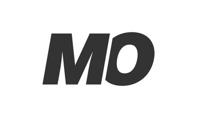 MO Techno Editable Font Logo For Corporate Branding. Bold, Futuristic Design With Unique Typographic Ideas. Minimal Custom Type And Dynamic Letter
