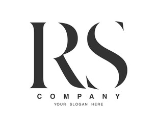 RS logo design. Initial letter r and s serif font style. Creative classic company name typography. Trendy logotype or identity.
