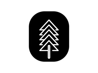 The pine tree logo icon is similar to the spruce fir cedar larch spruce tree. Forest landscape classic logo design, flat style isolated on white