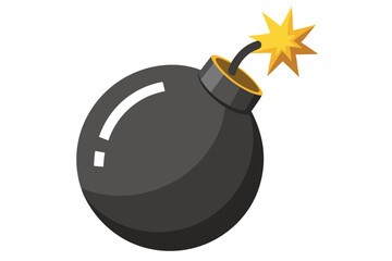 Minimalist Bomb Icon on White Background – Simple Vector Illustration