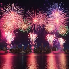 Obraz premium fireworks in the city