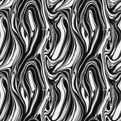 Fototapeta premium Striking black and white marble pattern featuring fluid swirls and organic shapes