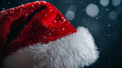 close-up santa claus hat