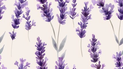 Naklejka premium Watercolor Illustration of Purple Lavender Flowers