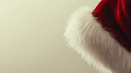 close-up santa claus hat isolated on white