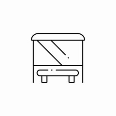 bus stop bench icon sign vector