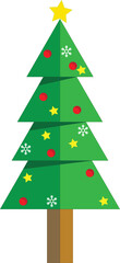 Christmas tree with ornaments vector illustration. Christmas with Christmas decorations. Green Christmas tree. Christmas tree icon.