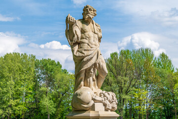 Naklejka premium Sculptures in the gardens of Wilanow Palace. Historical Monuments. Warsaw
