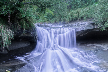 Taipei Shifen Yanjingdong Waterfall on Overcast Day