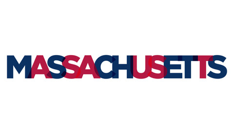 Massachusetts, USA typography slogan design. America logo with graphic city lettering for print and web.
