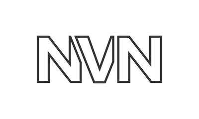 NVN logo design template with strong and modern bold text. Initial based vector logotype featuring simple and minimal typography. Trendy company identity.