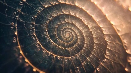 Beautiful Spiral Shell with Fibonacci Sequence Pattern